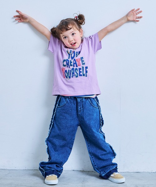 MARKEY'S（マーキーズ）の「デニムサイドフリルバギーパンツ（デニムパンツ・キッズ・ネイビー/ライトブルー・90/100/110/120/130/140/150）」の19枚目の写真