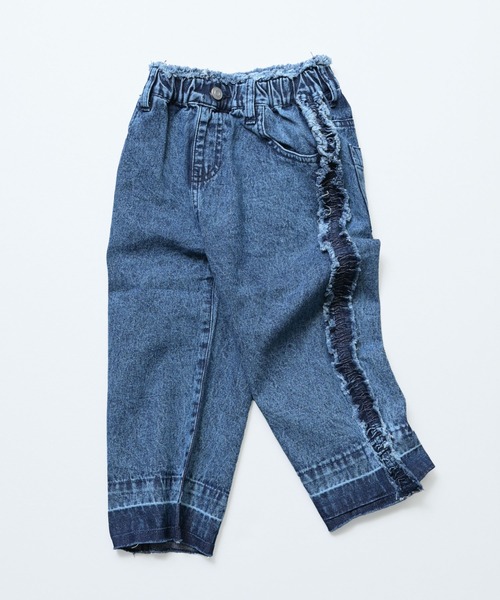 MARKEY'S（マーキーズ）の「デニムサイドフリルバギーパンツ（デニムパンツ・キッズ・ネイビー/ライトブルー・90/100/110/120/130/140/150）」の17枚目の写真