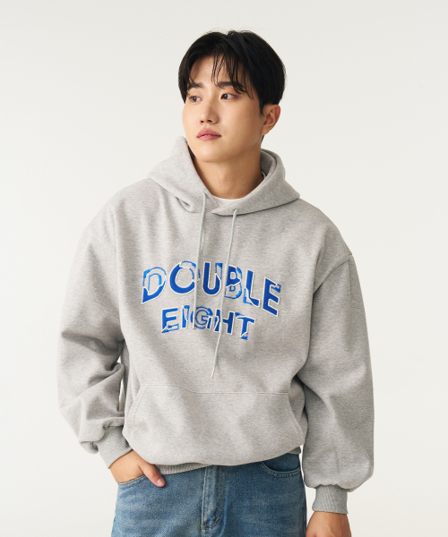 DOUBLE EIGHT（ダブルエイト）の「ウェーブ刺繍フードパーカー（グレー）（パーカー・メンズ・グレー・FREE）」の2枚目の写真