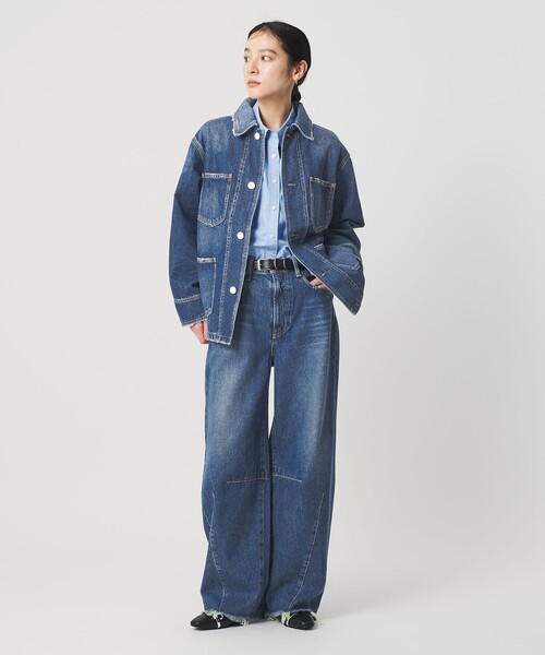 NEEDBY heritage(ニードバイヘリテージ)の「【別注】<NEEDBY heritage>カーブデニムパンツ(デニムパンツ・レディース・ブラック/コバルトブルー・23/25/24)」の1枚目の写真