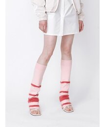 MEENDERI（ミーンデリ）の「MIXED STRIPE LEG WARMER - PINK（レッグウォーマー）」