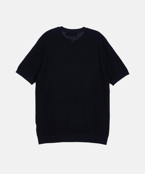 Musinsa ワッフル tシャツ 黒 ヘンリーネックワッフル半袖Tシャツ