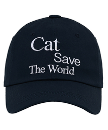 CATSAVETHEWORLD（キャットセーブザワールド）の「スローガンレタリングボールキャップ（ネイビー）（キャップ）」