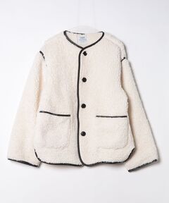 コットンリネンハイカウントクロス クルーネックジャケット（ノー