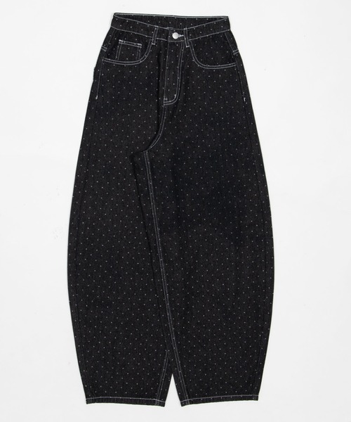 Figments（フィグメンツ）の「ドットカーブデニム（デニムパンツ・レディース・ブラック・MEDIUM/SMALL）」の4枚目の写真