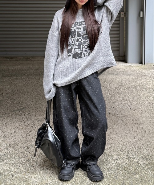 Figments（フィグメンツ）の「ドットカーブデニム（デニムパンツ・レディース・ブラック・MEDIUM/SMALL）」の2枚目の写真