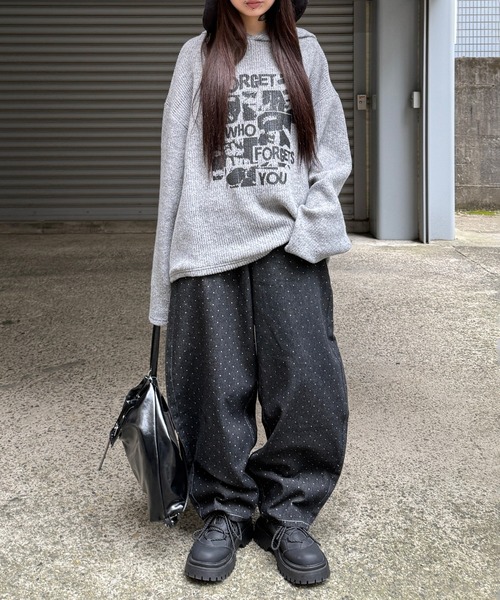 Figments（フィグメンツ）の「ドットカーブデニム（デニムパンツ・レディース・ブラック・MEDIUM/SMALL）」の3枚目の写真