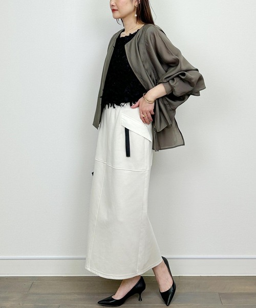 LUGIVA（ルギヴァ）の「バックギャザーフリルブルゾン（ブルゾン・レディース・カーキ/オフホワイト・M）」の19枚目の写真