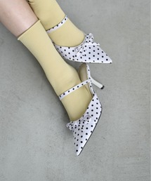 THE YOn（ザヨン）の「ドットリボンストラップミュール（パンプス）」