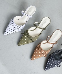THE YOn（ザヨン）の「ドットリボンストラップミュール（パンプス）」