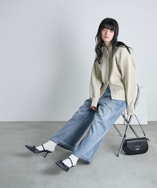 THE YOn(ザヨン)の「ドットリボンストラップミュール(パンプス・レディース・ホワイト/ブラウン/ブラック/オリーブ・37/38/39)」の7枚目の写真