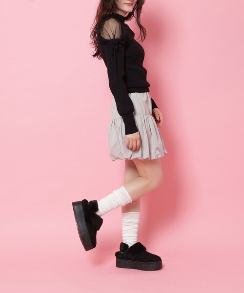 cs T&P(シーエスティーアンドピー)の「フェイクムートンサボ ベルト取り外し可(サンダル・レディース・ブラック系/ベージュ系・M/S/LL/L)」の5枚目の写真