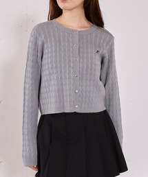 ロゴ刺繍ニットカーディガン