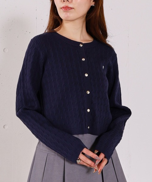 archives（アルシーヴ）の「ロゴ刺繍ニットカーディガン（カーディガン/ボレロ・レディース・ピンク/グレー/アイボリー・MEDIUM）」の19枚目の写真