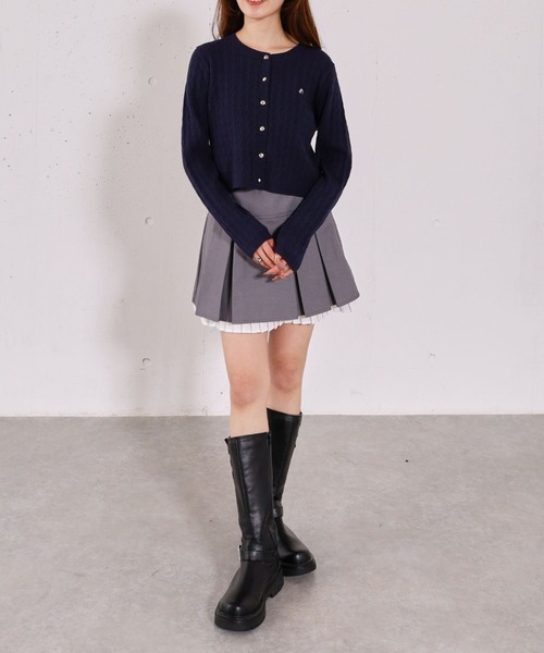 archives（アルシーヴ）の「ロゴ刺繍ニットカーディガン（カーディガン/ボレロ・レディース・ピンク/グレー/アイボリー・MEDIUM）」の21枚目の写真