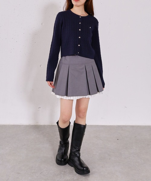 archives（アルシーヴ）の「ロゴ刺繍ニットカーディガン（カーディガン/ボレロ・レディース・ピンク/グレー/アイボリー・MEDIUM）」の22枚目の写真