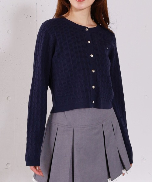 archives（アルシーヴ）の「ロゴ刺繍ニットカーディガン（カーディガン/ボレロ・レディース・ピンク/グレー/アイボリー・MEDIUM）」の18枚目の写真