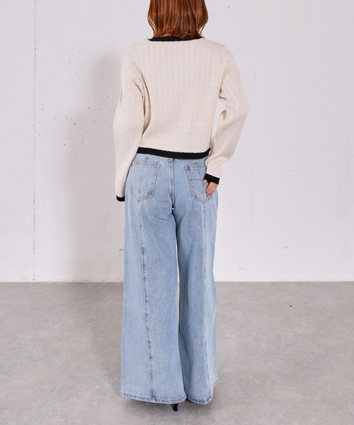 archives（アルシーヴ）の「ロゴ刺繍ニットカーディガン（カーディガン/ボレロ・レディース・ピンク/グレー/アイボリー・MEDIUM）」の11枚目の写真