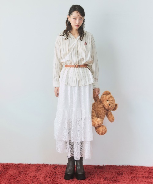 REDYAZEL（レディアゼル）の「Azelyハートストライプフードシャツブラウス（シャツ/ブラウス・レディース・ブルー/ホワイト/イエロー・FREE）」の5枚目の写真