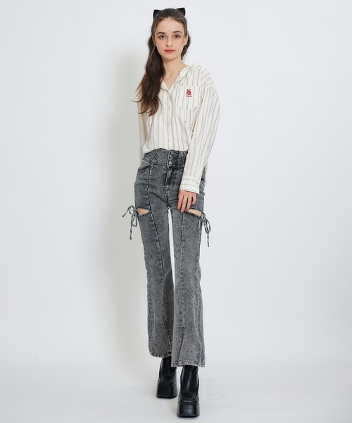 REDYAZEL（レディアゼル）の「Azelyハートストライプフードシャツブラウス（シャツ/ブラウス・レディース・ブルー/ホワイト/イエロー・FREE）」の11枚目の写真