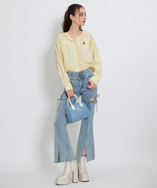 REDYAZEL（レディアゼル）の「Azelyハートストライプフードシャツブラウス（シャツ/ブラウス・レディース・ブルー/ホワイト/イエロー・FREE）」の18枚目の写真