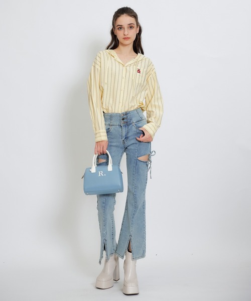 REDYAZEL（レディアゼル）の「Azelyハートストライプフードシャツブラウス（シャツ/ブラウス・レディース・ブルー/ホワイト/イエロー・FREE）」の19枚目の写真