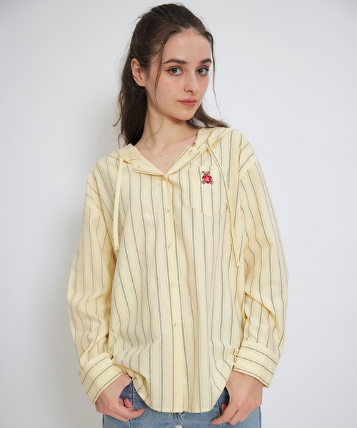 REDYAZEL（レディアゼル）の「Azelyハートストライプフードシャツブラウス（シャツ/ブラウス・レディース・ブルー/ホワイト/イエロー・FREE）」の21枚目の写真