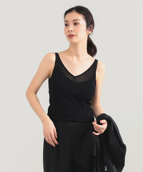 Demi-Luxe BEAMS（デミルクス ビームス）の「AK+1 / レイヤード ブラトップ（タンクトップ・レディース・ブラック/カーキ・ONE SIZE）」の2枚目の写真