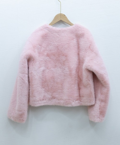 Miniministore(ミニミニストア)の「ファージャケット ふわふわ パールボタン(ノーカラージャケット・レディース・アイボリー/ブラック/ベージュ・FREE)」の20枚目の写真