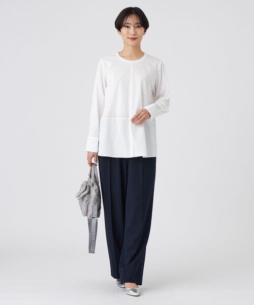 EVEX by KRIZIA(エヴェックスバイクリツィア)の「【ウォッシャブル】シャツコンビカットソー(Tシャツ/カットソー・レディース・ブルー系その他2/オフホワイト・40/42)」の5枚目の写真