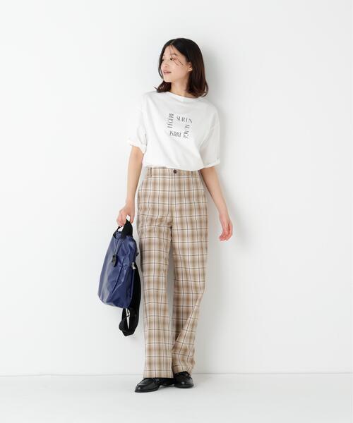 human woman（ヒューマンウーマン）の「◆TSUNAGU６分袖ロゴＴシャツ（Tシャツ/カットソー・レディース・グリーン/ネイビー・MEDIUM）」の9枚目の写真