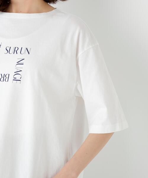 human woman（ヒューマンウーマン）の「◆TSUNAGU６分袖ロゴＴシャツ（Tシャツ/カットソー・レディース・グリーン/ネイビー・MEDIUM）」の12枚目の写真