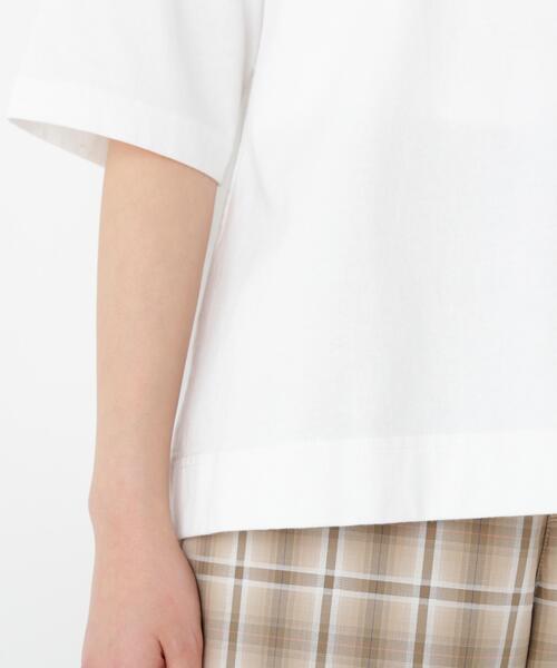 human woman（ヒューマンウーマン）の「◆TSUNAGU６分袖ロゴＴシャツ（Tシャツ/カットソー・レディース・グリーン/ネイビー・MEDIUM）」の13枚目の写真