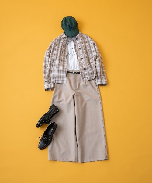 human woman（ヒューマンウーマン）の「◆TSUNAGU６分袖ロゴＴシャツ（Tシャツ/カットソー・レディース・グリーン/ネイビー・MEDIUM）」の6枚目の写真