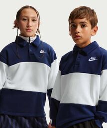 NIKE | ナイキ スポーツウェア クラブ ジュニア フレンチテリー ラグビー / Nike Sportswear Club Big Kids' French Terry Rugby IF2298-410 Midnight Navy(ポロシャツ)