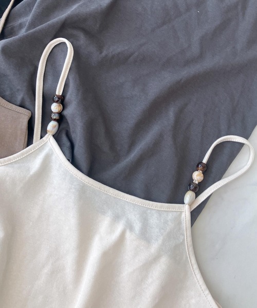 AS KNOW AS plus（アズノゥアズプラス）の「○ビーズ付き デザインキャミソール（キャミソール・レディース・モカ/グレー/ブラック/キナリ・FREE）」の20枚目の写真