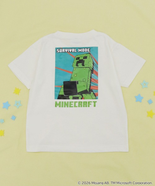 RUGGEDWORKS(ラゲッドワークス)の「《マインクラフト》やわらかストレッチ キッズ バックプリント 半袖 Tシャツ(Tシャツ/カットソー・キッズ・ブラック/オフホワイト・130/120/140)」の3枚目の写真