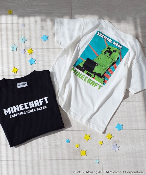 RUGGEDWORKS(ラゲッドワークス)の「《マインクラフト》やわらかストレッチ キッズ バックプリント 半袖 Tシャツ(Tシャツ/カットソー・キッズ・ブラック/オフホワイト・130/120/140)」の9枚目の写真