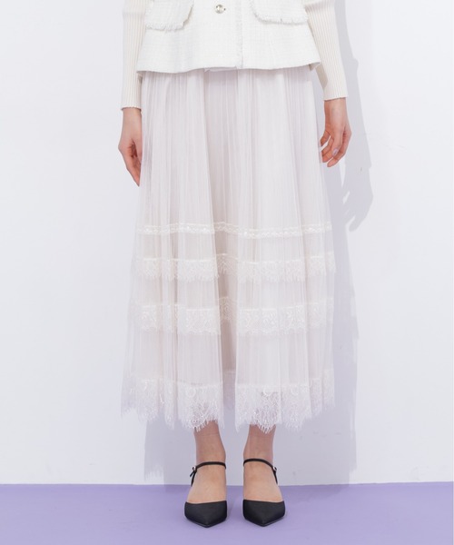 JILL by JILL STUART(ジルバイジルスチュアート)の「ヘムレースプリーツチュールスカート(スカート・レディース・ホワイト/ブルー/グレー・FREE)」の18枚目の写真