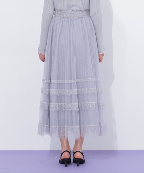 JILL by JILL STUART(ジルバイジルスチュアート)の「ヘムレースプリーツチュールスカート(スカート・レディース・ホワイト/ブルー/グレー・FREE)」の15枚目の写真