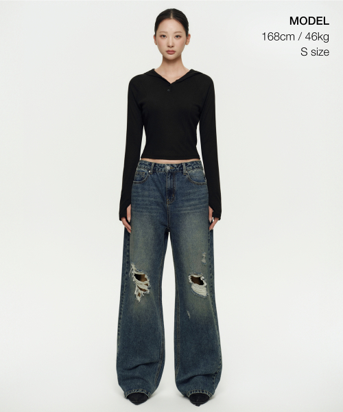 MUSINSA STANDARD WOMAN（ムシンサスタンダードウーマン）の「ウィメンズリブスリムフード付き長袖Tシャツ[ブラック]（パーカー・レディース・その他・M/S/X-SMALL/L/XL）」の2枚目の写真