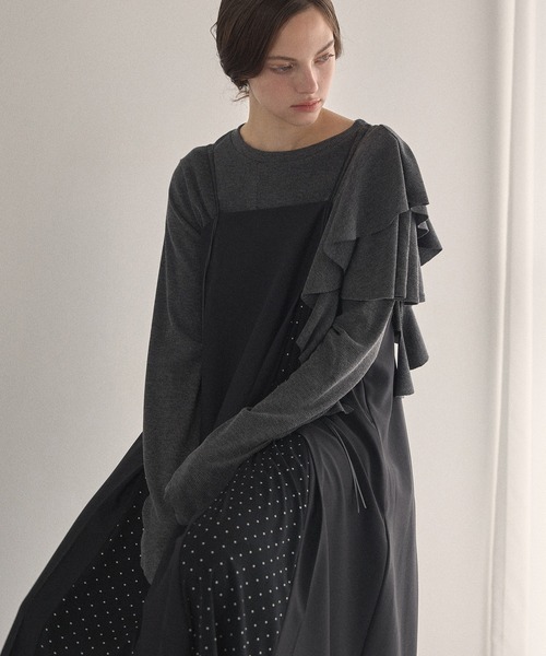 MIELI INVARIANT（ミエリインヴァリアント）の「Pin Dot Line Dress（ワンピース・レディース・ブラック系その他2/ブラック系その他・FREE）」の11枚目の写真