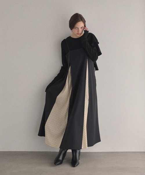 MIELI INVARIANT（ミエリインヴァリアント）の「Pin Dot Line Dress（ワンピース・レディース・ブラック系その他2/ブラック系その他・FREE）」の14枚目の写真