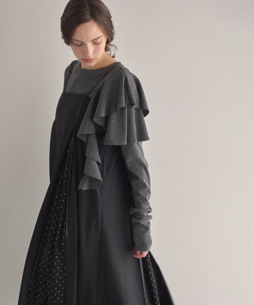 MIELI INVARIANT（ミエリインヴァリアント）の「Pin Dot Line Dress（ワンピース・レディース・ブラック系その他2/ブラック系その他・FREE）」の9枚目の写真