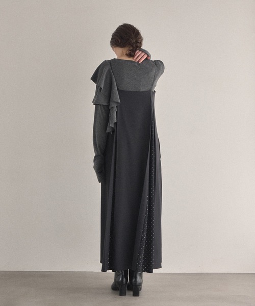 MIELI INVARIANT（ミエリインヴァリアント）の「Pin Dot Line Dress（ワンピース・レディース・ブラック系その他2/ブラック系その他・FREE）」の6枚目の写真