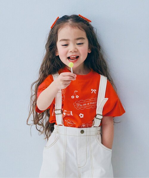 p.premier（ピードットプルミエ）の「モチーフ刺繍Tシャツ（Tシャツ/カットソー・キッズ・オフホワイト/アイボリー/キャメル/レッド・80/90/100/110/120/130/140）」の4枚目の写真