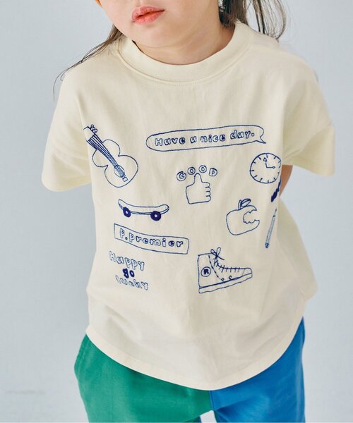 p.premier（ピードットプルミエ）の「モチーフ刺繍Tシャツ（Tシャツ/カットソー・キッズ・オフホワイト/アイボリー/キャメル/レッド・80/90/100/110/120/130/140）」の22枚目の写真