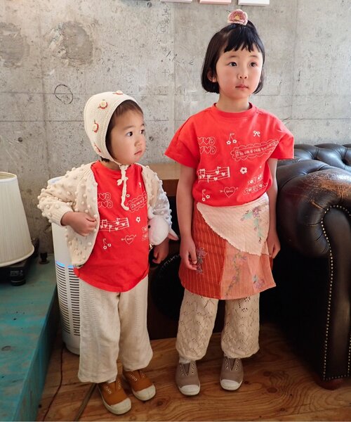 p.premier(ピードットプルミエ)の「モチーフ刺繍 半袖Tシャツ(Tシャツ/カットソー・キッズ・オフホワイト/アイボリー/キャメル/レッド・80/90/100/110/120/130/140)」の13枚目の写真