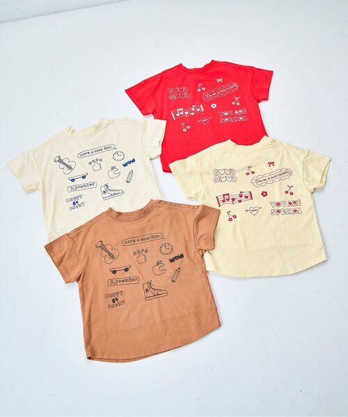p.premier(ピードットプルミエ)の「モチーフ刺繍 半袖Tシャツ(Tシャツ/カットソー・キッズ・オフホワイト/アイボリー/キャメル/レッド・80/90/100/110/120/130/140)」の14枚目の写真