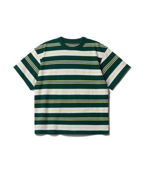 MUSINSA STANDARD KIDS（ムシンサスタンダードキッズ）の「マルチストライプクルーネックTシャツ1[グリーン]（Tシャツ/カットソー・レディース・その他・100/110/120/130/140/150/160）」の2枚目の写真